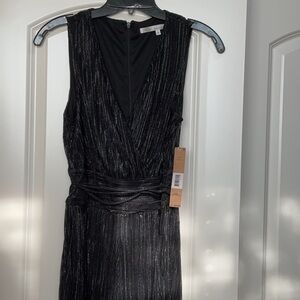 RACHEL Rachel Roy Black Ruched Plunge Jumpsuit